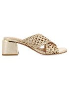 Gioseppo Sandale de piele cu barete impletite Clarcona - Auriu