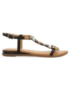 Gioseppo Sandale de piele cu margele - Negru