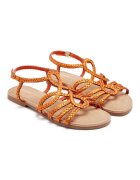 Gioseppo Sandale de piele cu model impletit Yakima - Portocaliu