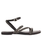 Gioseppo Sandale de piele cu strasuri - Negru