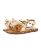 Gioseppo Sandale de piele cu velcro si aspect metalic Bicaj - Auriu/Bej
