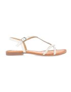 Gioseppo Sandale de piele fara toc - cu aspect impletit Ossian - Alb