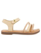 Gioseppo Sandale de piele si material textil cu velcro - Alb murdar