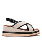 Gioseppo Sandale din material textil cu talpa demi-wedge - Negru