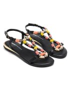 Gioseppo Sandale din piele cu margele si strasuri - Multicolor