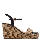 Gioseppo Sandale din piele ecologica cu talpa demi-wedge - Negru