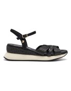 Gioseppo Sandale din piele ecologica impletita cu talpa wedge - Negru