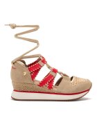 Gioseppo Sandale din piele intoarsa cu talpa demi-wedge - Bej