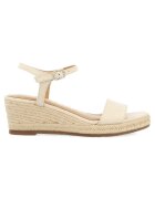 Gioseppo Sandale-espadrile wedge de piele - Alb murdar