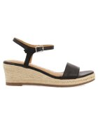 Gioseppo Sandale-espadrile wedge de piele - Negru