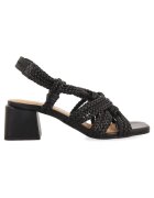 Gioseppo Sandale slingback de piele cu aspect impletit Maliq - Negru