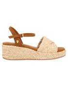 Gioseppo Sandale wedge cu design impletit - Maro/Bej