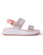 Gioseppo Sandale wedge de piele ecologica Shiny Sporty - Portocaliu/Argintiu