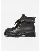 GOE Ghete de piele cu insertii textile - Negru