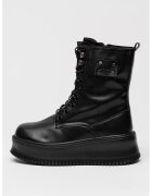 GOE Ghete wedge din piele - Negru