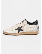 GOLDEN GOOSE Pantofi sport Ball Star din piele cu aspect uzat - Negru/Alb murdar