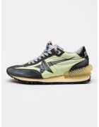 GOLDEN GOOSE Pantofi sport Running Marathon din material textil cu garnituri de piele intoarsa - Verde/Argintiu/Gri inchis