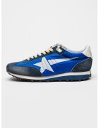GOLDEN GOOSE Pantofi sport Running Marathon din piele cu sireturi - Albastru royal/Bleumarin