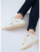 GOLDEN GOOSE Pantofi sport Super-Star Classic de piele - Alb/Maro deschis