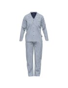 GOTZBURG Pijama in carouri cu revere decupate - Alb/Albastru