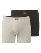 GOTZBURG Set de boxeri din amestec de bumbac - 2 perechi - Negru/Gri deschis