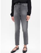 GreenPoint Blugi crop cu aspect decolorat - Gri inchis