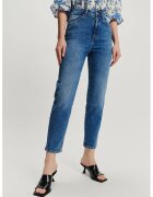 GreenPoint Blugi crop slim-fit din amestec de modal - Albastru melange