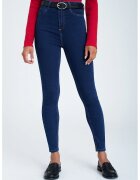 GreenPoint Blugi skinny cu talie inalta1 - Bleumarin
