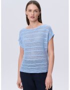 GreenPoint Bluza crosetata cu perforatii - Albastru pastel