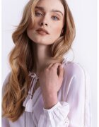 GreenPoint Bluza cu dantela Sangallo - Alb/Alb murdar
