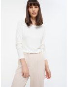 GreenPoint Bluza cu decolteu la baza gatului si model uni - Alb
