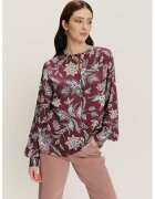 GreenPoint Bluza cu imprimeu floral - Alb/Visiniu/Albastru