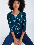 GreenPoint Bluza cu imprimeu si terminatie elastica - Verde inchis/Albastru