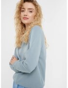 GreenPoint Bluza de trening cu decolteu la baza gatului si maneci raglan - Albastru prafuit