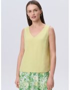 GreenPoint Bluza fara maneci din amestec de in cu decolteu in V - Galben pai