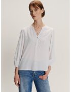 GreenPoint Bluza-tunica cu decolteu in V - Alb