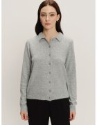 GreenPoint Cardigan din amestec de modal si nasturi - Gri melange