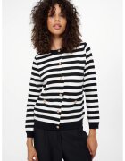 GreenPoint Cardigan in dungi cu decolteu la baza gatului - Negru/Alb optic