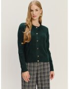 GreenPoint Cardigan texturat cu nasturi - Verde inchis