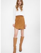 GreenPoint Fusta cu talie inalta si slit lateral - Caramel