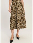GreenPoint Fusta midi cu animal print - Negru/Maro