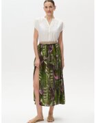 GreenPoint Fusta midi cu slit frontal - Crem