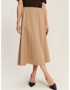 GreenPoint Fusta midi din amestec de modal - Maro camel