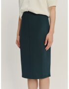 GreenPoint Fusta midi dreapta din amestec de modal - Verde aquamarin