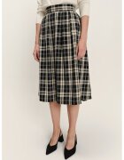 GreenPoint Fusta midi in carouri - Negru/Bej deschis