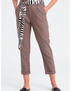 GreenPoint Pantaloni capri din amestec de in - Maro taupe