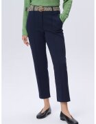 GreenPoint Pantaloni conici din amestec de in cu pensa frontala - Bleumarin