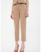 GreenPoint Pantaloni crop cu buzunare oblice - Maro nisip