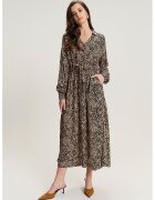 GreenPoint Rochie-camasa din amestec de modal si model - Negru/Bej