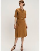 GreenPoint Rochie-camasa scurta uni - Caramel